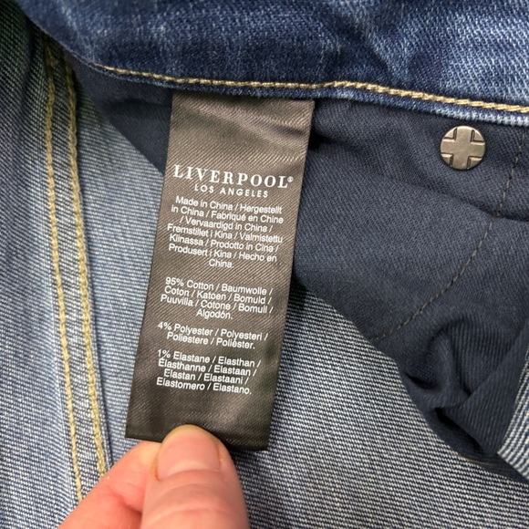 Liverpool Blue Ankle Cropped Jeans with Distressed Detailing - Picture 4 of 5